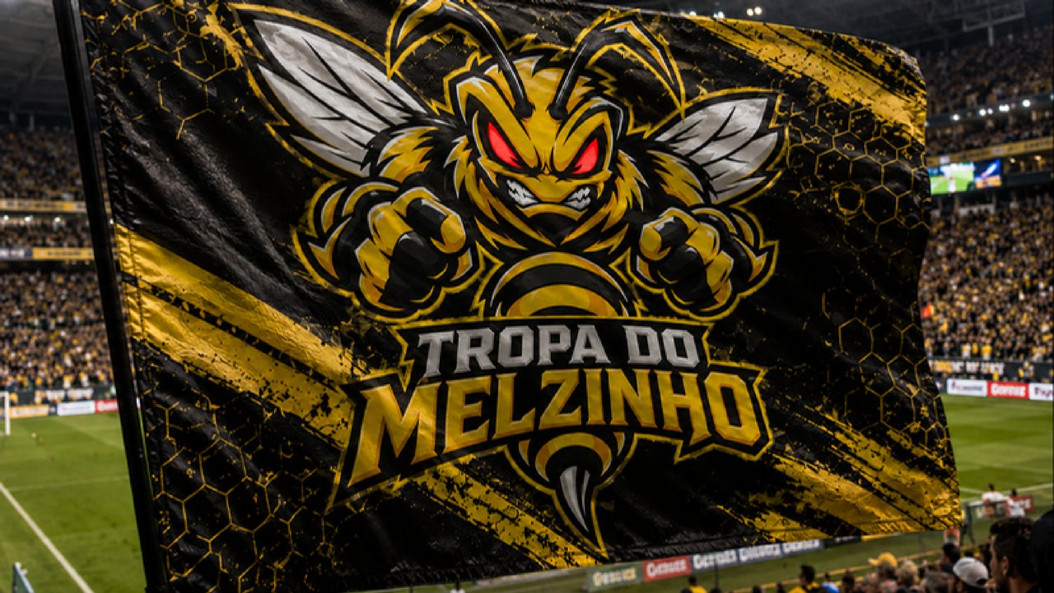 Bandeira da Tropa do Melzinho em um estádio
